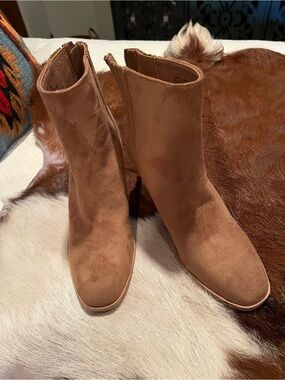 Dolce Vita Cognac Suede Ankle Booties